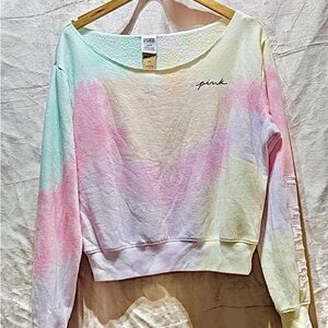 NWT PINK Victoria's Secret Rainbow Slouch Sweater